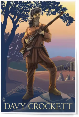 Lantern Press Davy Crockett (12x18 Art Print, Travel Poster Wall Decor)