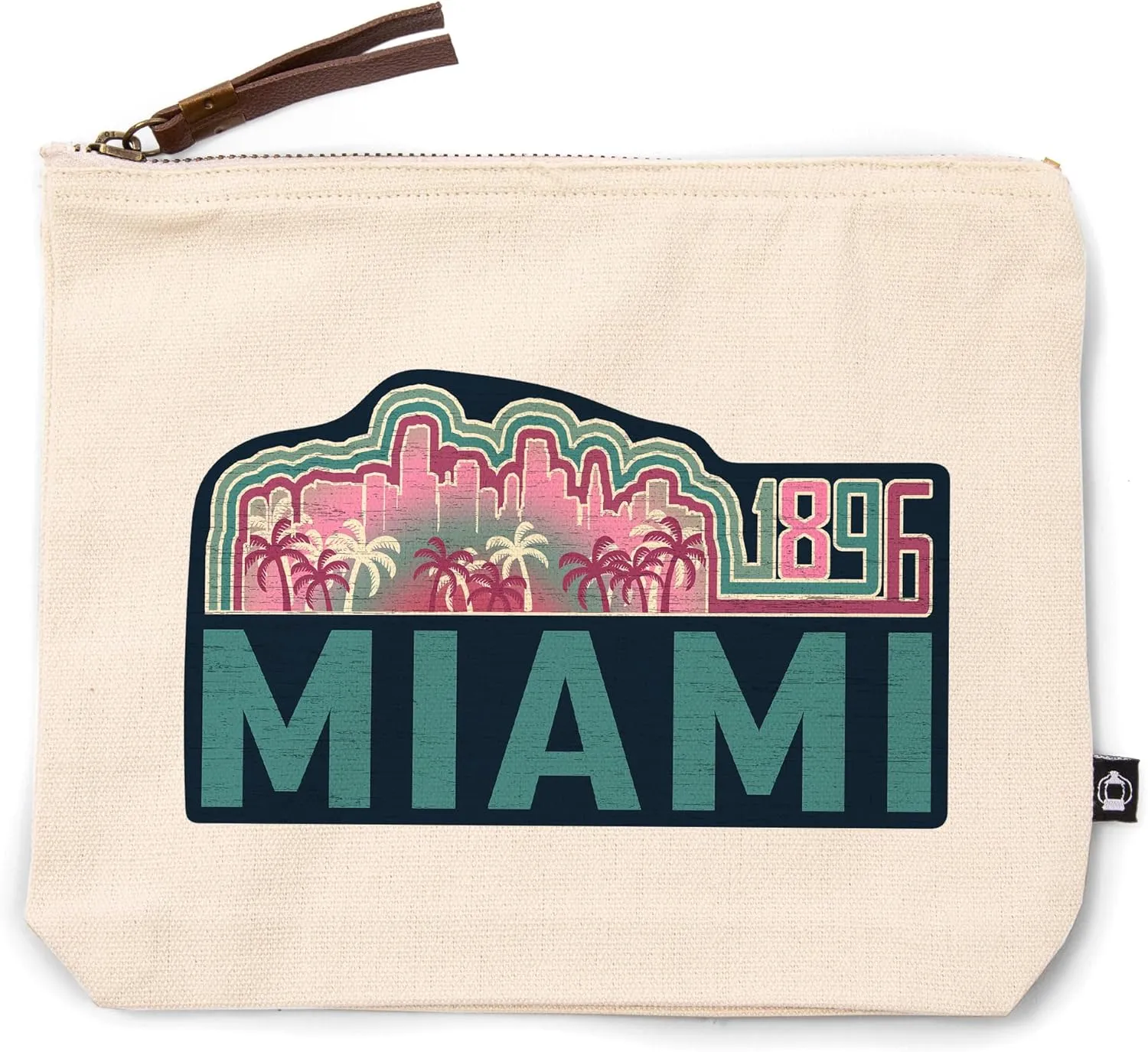 Lantern Press Miami, Florida, 1896, 100% Cotton Zipper Pouch, Travel Accessory, Go Bag