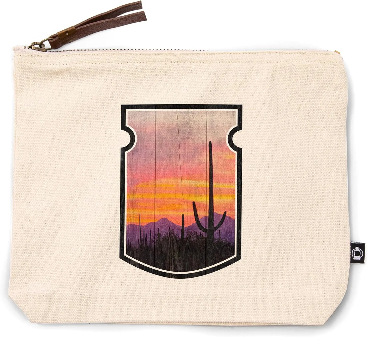 Lantern Press Sunset and Cactus Photograph, 100% Cotton Zipper Pouch, Travel Accessory, Go Bag
