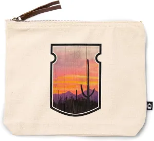 Lantern Press Sunset and Cactus Photograph, 100% Cotton Zipper Pouch, Travel Accessory, Go Bag