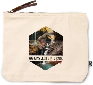 Lantern Press Watkins Glen State Park, New York, Waterfall, 100% Cotton Zipper Pouch, Travel Accessory, Go Bag
