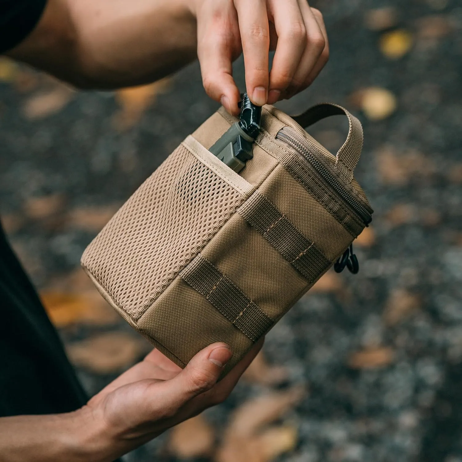 Lantern Storage Bag, Tactical Camping Storage Bag, Khaki