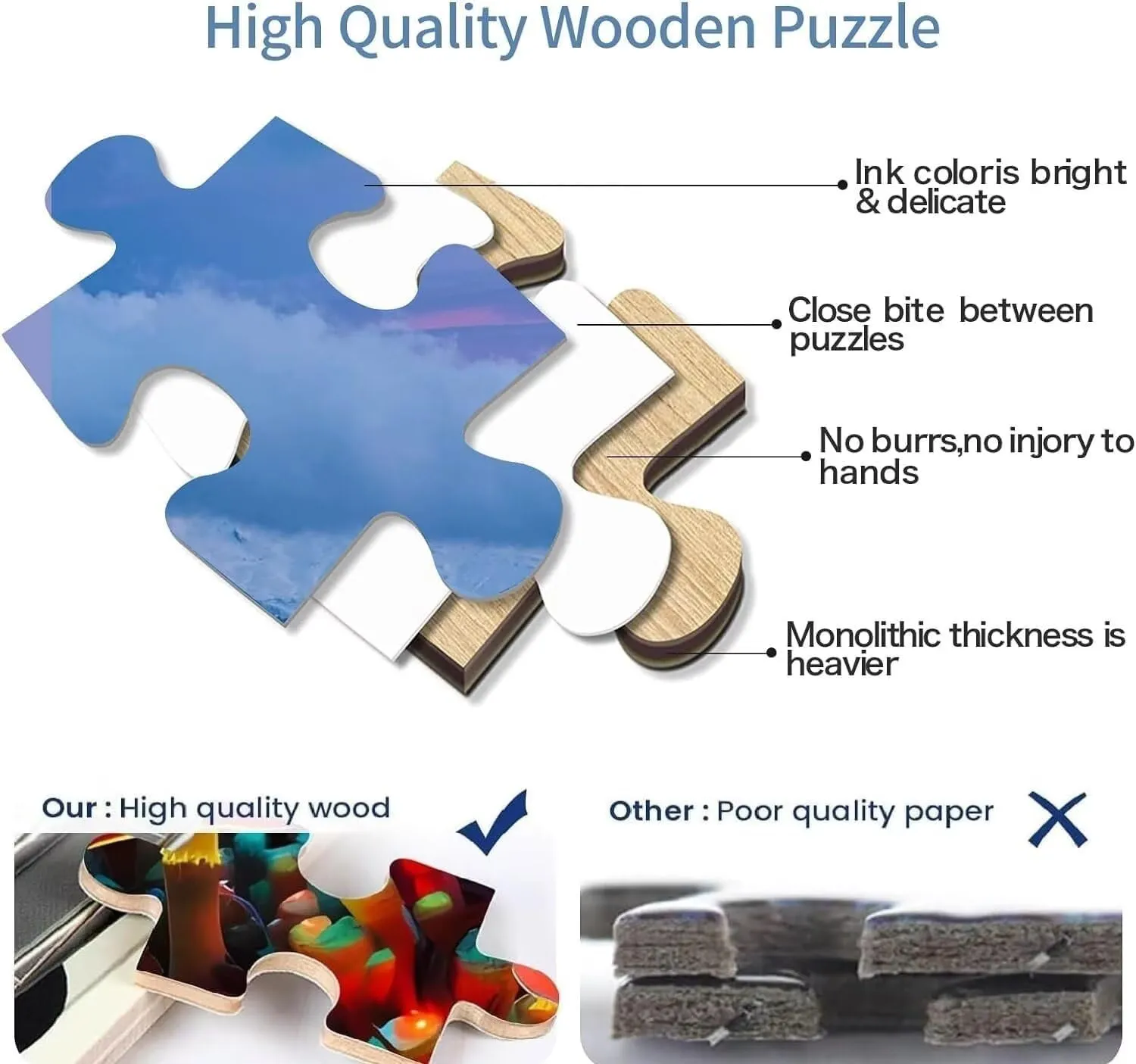 Lantern Street 500 Piece Wood Puzzle for Adults Kids Jigsaw Puzzles Educational Challenge DIY Toy Home Decoration