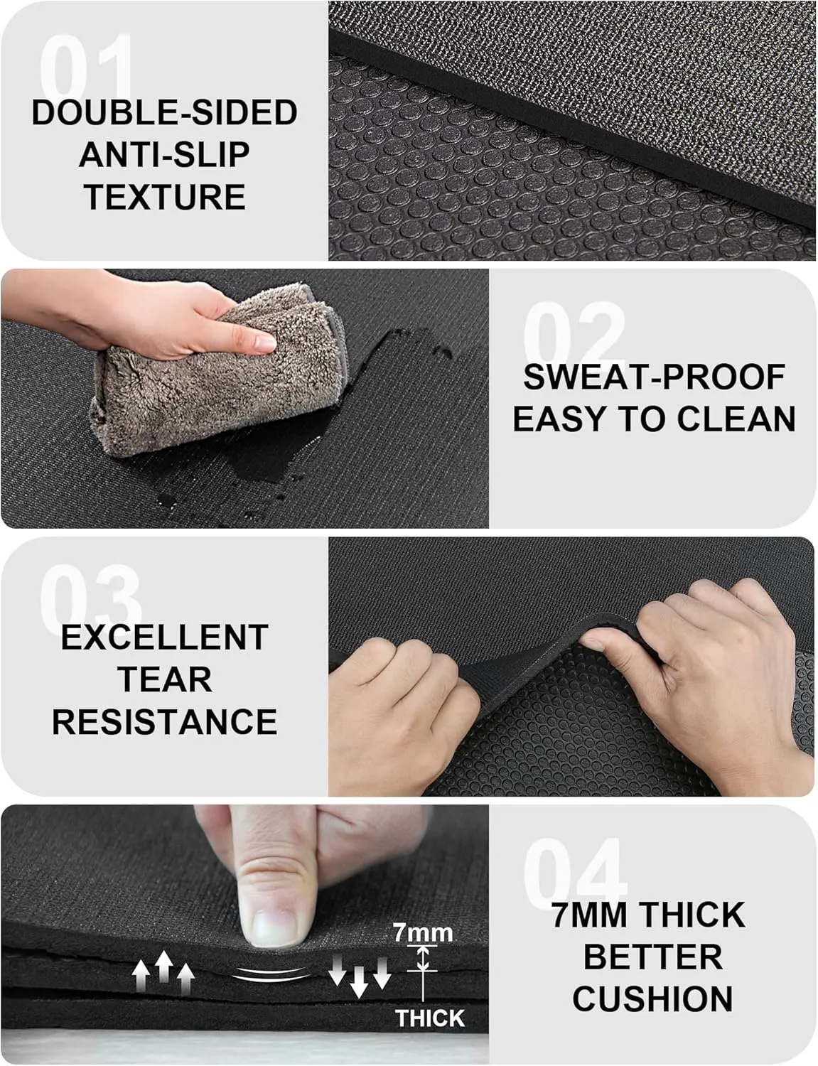 Large Workout Mat 6'x2' & 6'x4' - Home Gym Flooring for Weightlifting, Jump Rope, MMA, Yoga, Cardio, Stretch, Plyo, HIIT - Shoe-Friendly