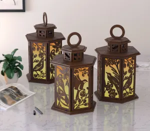 Laser cut birds on tree table lamp lantern svg file