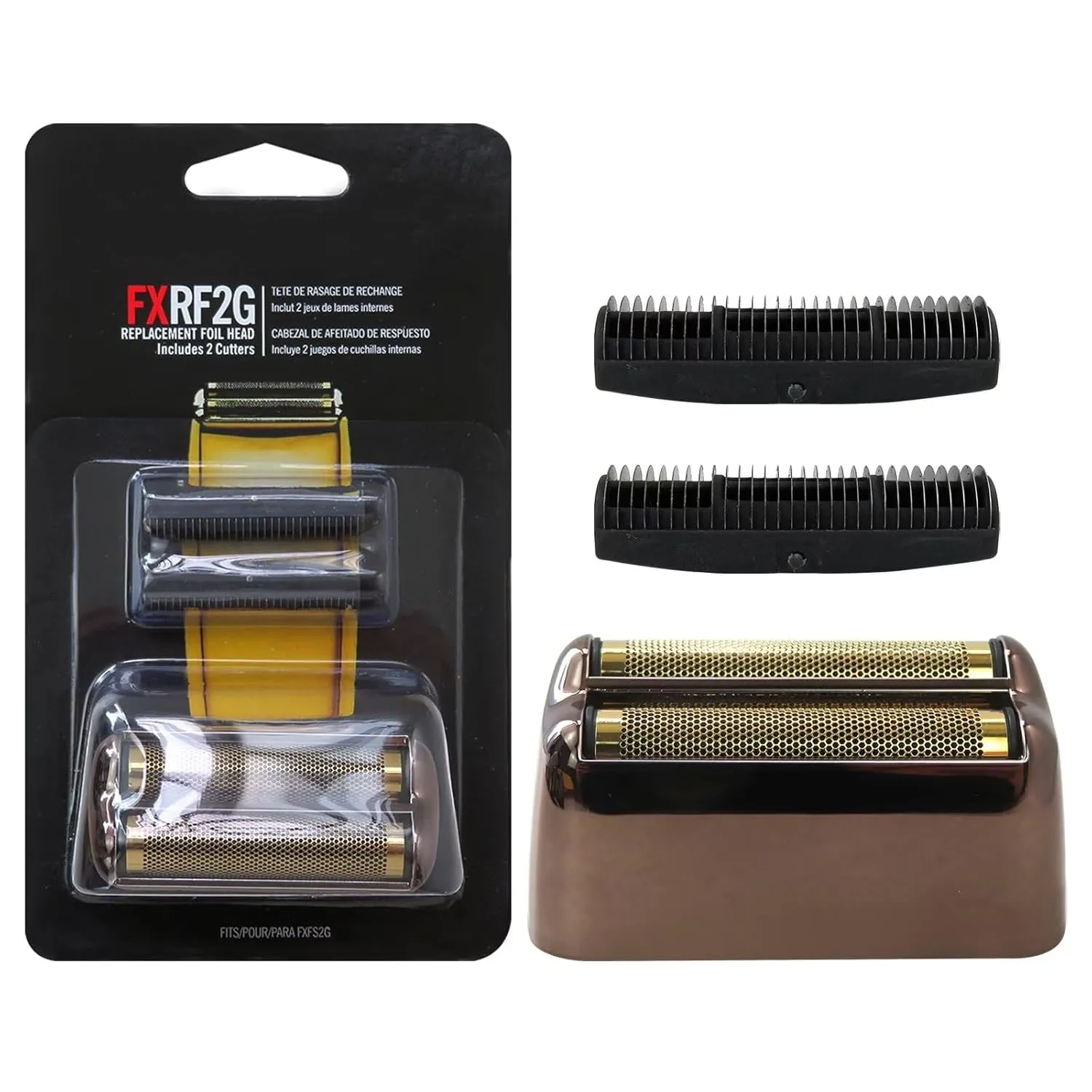 Latest Version 2 Pcs Replacement Foil and Cutters for Ba-Bylis Double Foil Shaver, Replacement Foil for Ba-Bylis FXFS2 Shaver, (Black)
