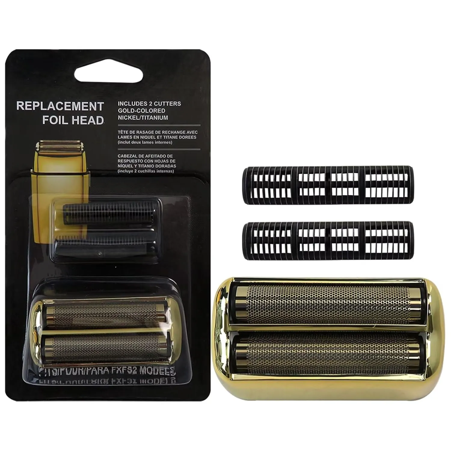 Latest Version Replacement Foil and Cutters for Double Foil Shaver, Replacement Foil for FXFS2 Shaver, (Gold)