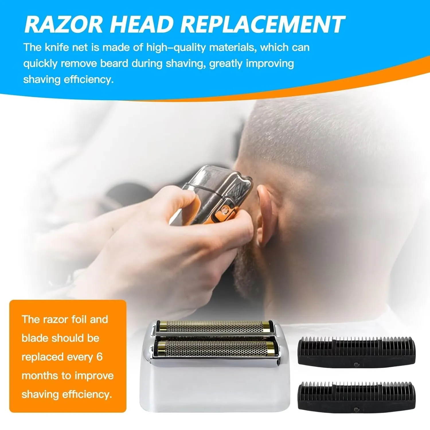 Latest Version Replacement Silver Foil Double Foil Head for FoilFX02 Silver Shaver FXRF2S