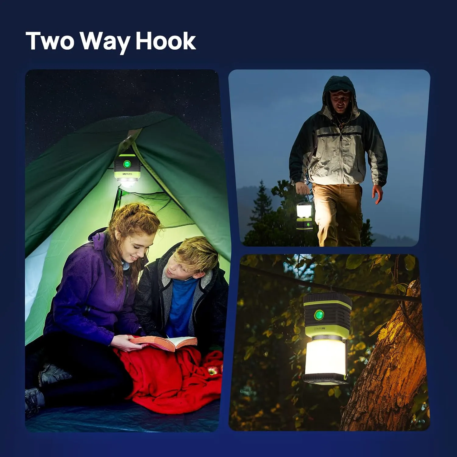 LED Camping Lantern Rechargeable, Consciot Camping Lights, 1000LM, 4 Light Modes, 4400mAh Power Bank, IPX4 Waterproof Tent Lights, Dimmable Flashlight for Emergency, Power Outages, USB Cable Included