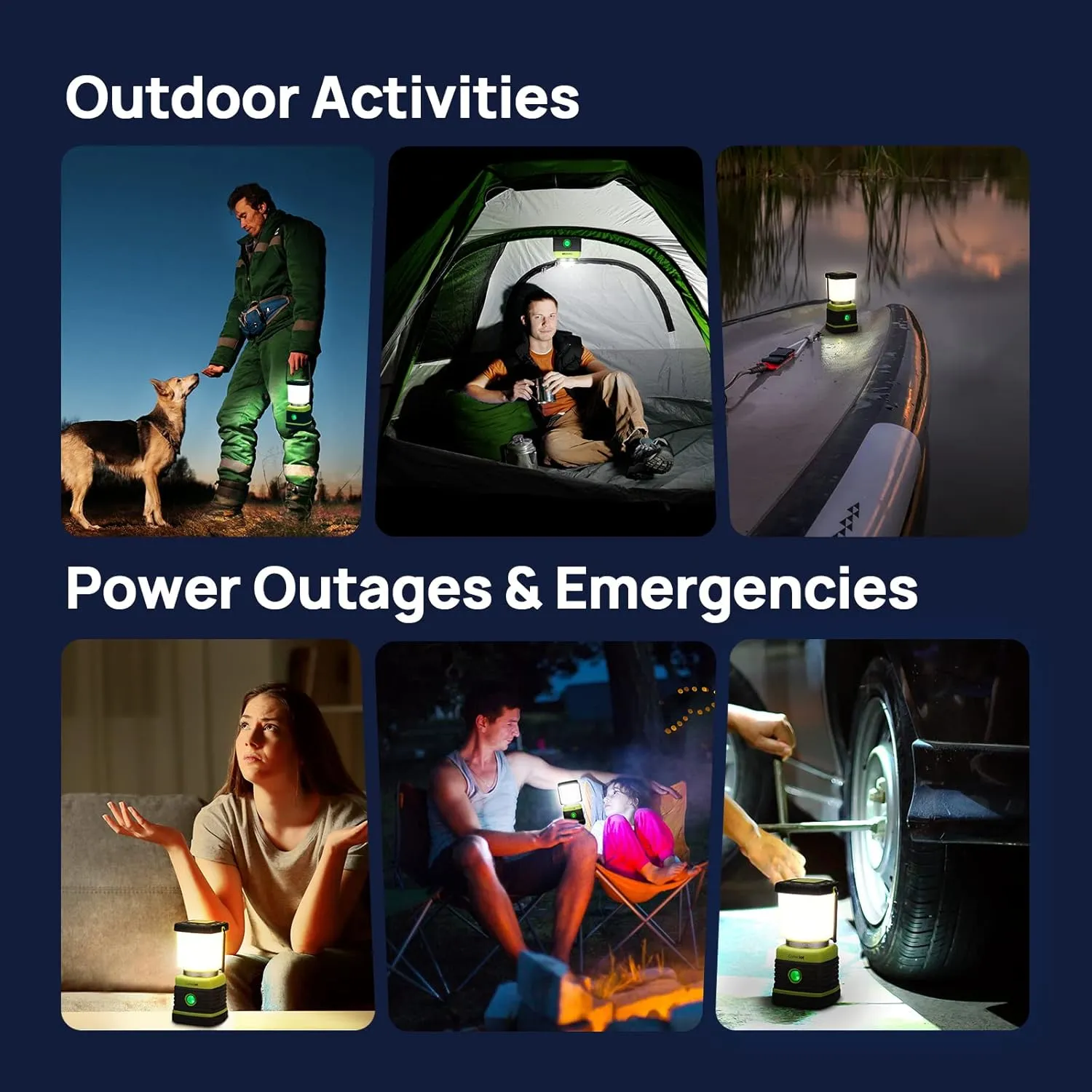 LED Camping Lantern Rechargeable, Consciot Camping Lights, 1000LM, 4 Light Modes, 4400mAh Power Bank, IPX4 Waterproof Tent Lights, Dimmable Flashlight for Emergency, Power Outages, USB Cable Included