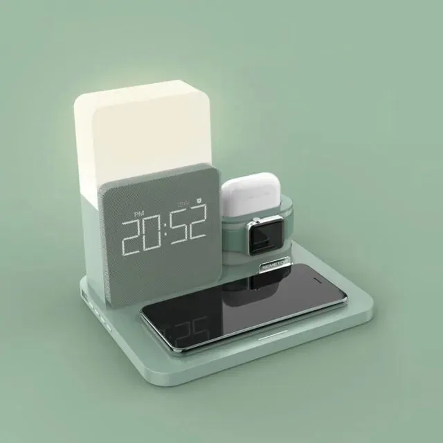 LED Light Bedside Lamp Qi Wireless Charger Dock