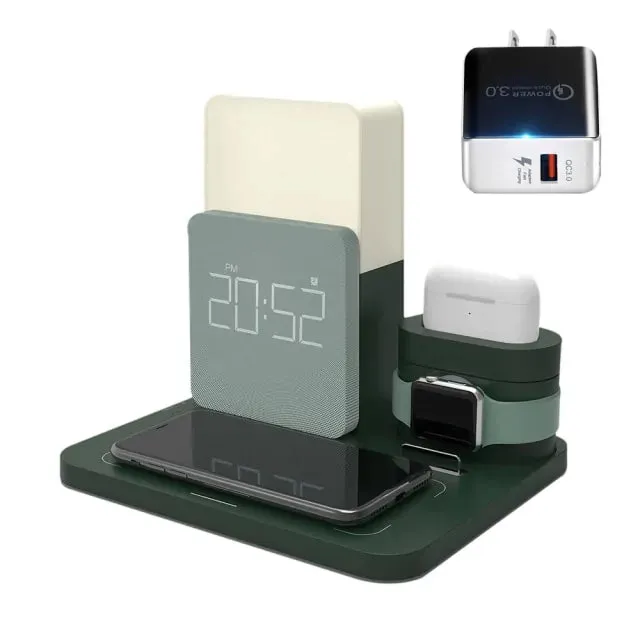 LED Light Bedside Lamp Qi Wireless Charger Dock