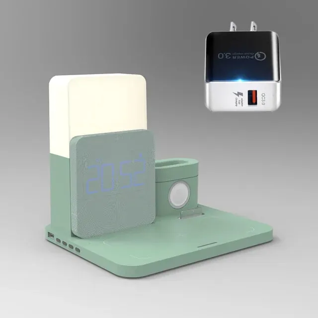 LED Light Bedside Lamp Qi Wireless Charger Dock