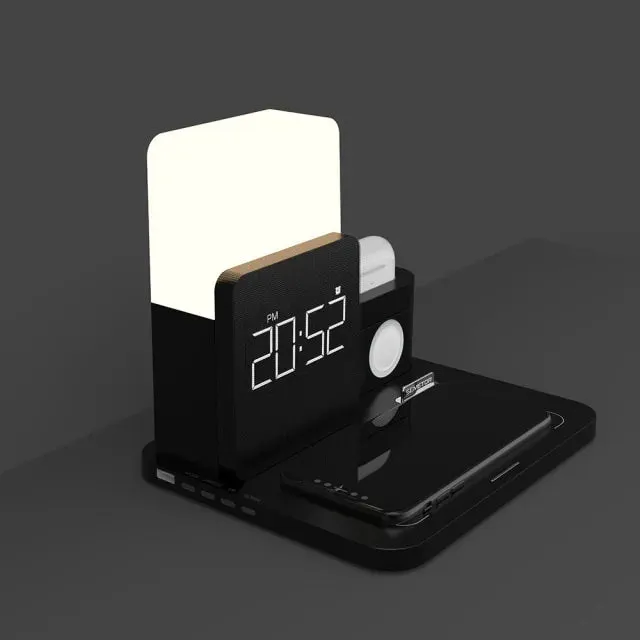 LED Light Bedside Lamp Qi Wireless Charger Dock