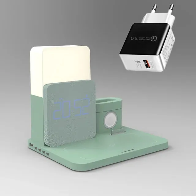 LED Light Bedside Lamp Qi Wireless Charger Dock