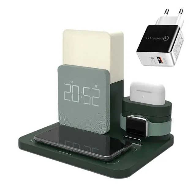 LED Light Bedside Lamp Qi Wireless Charger Dock