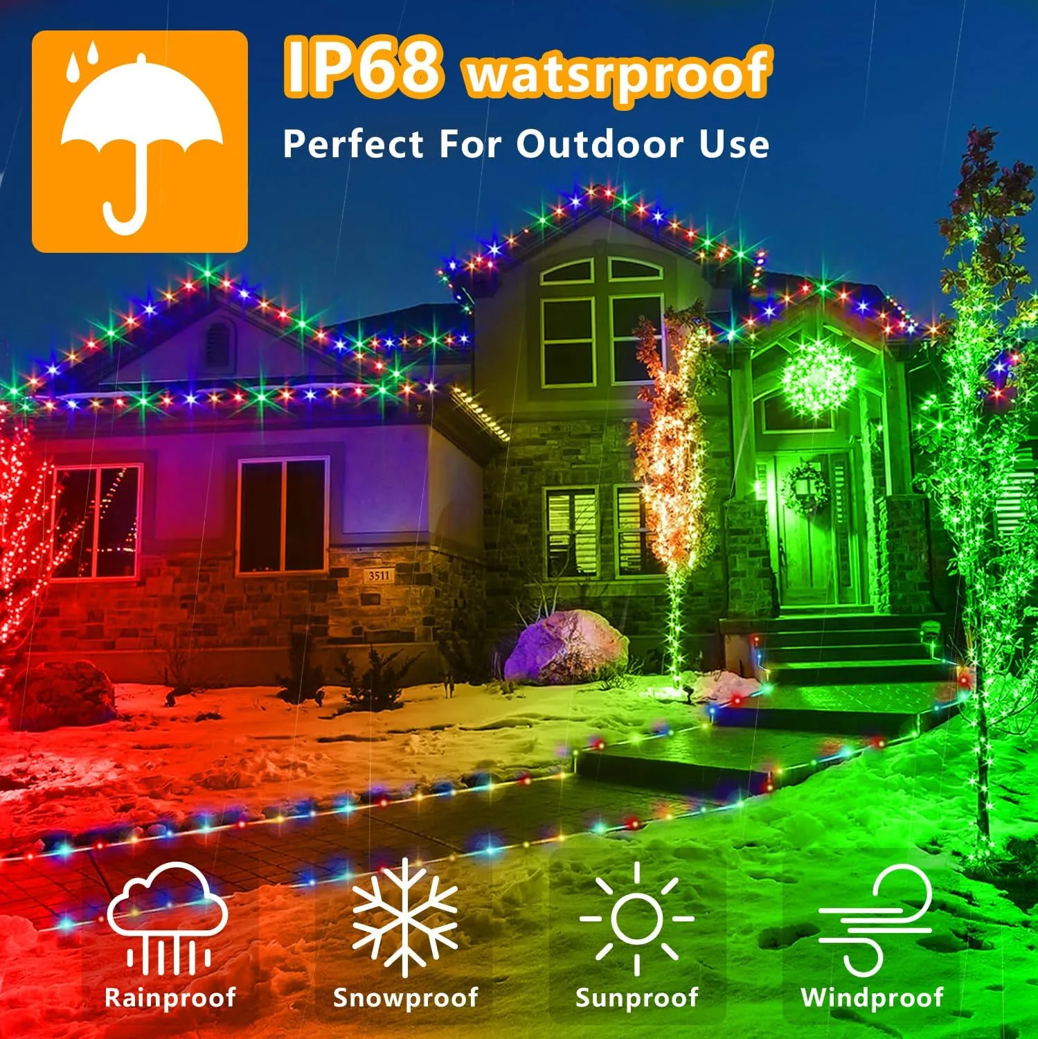 LED Rope Lights Indoor with USB Powered, 66ft 200 LED String Lights Outdoor Waterproof, Tube Lights with 16 Color Changing,Rope Lights for Outside Christmas, Garden, Party,Camping