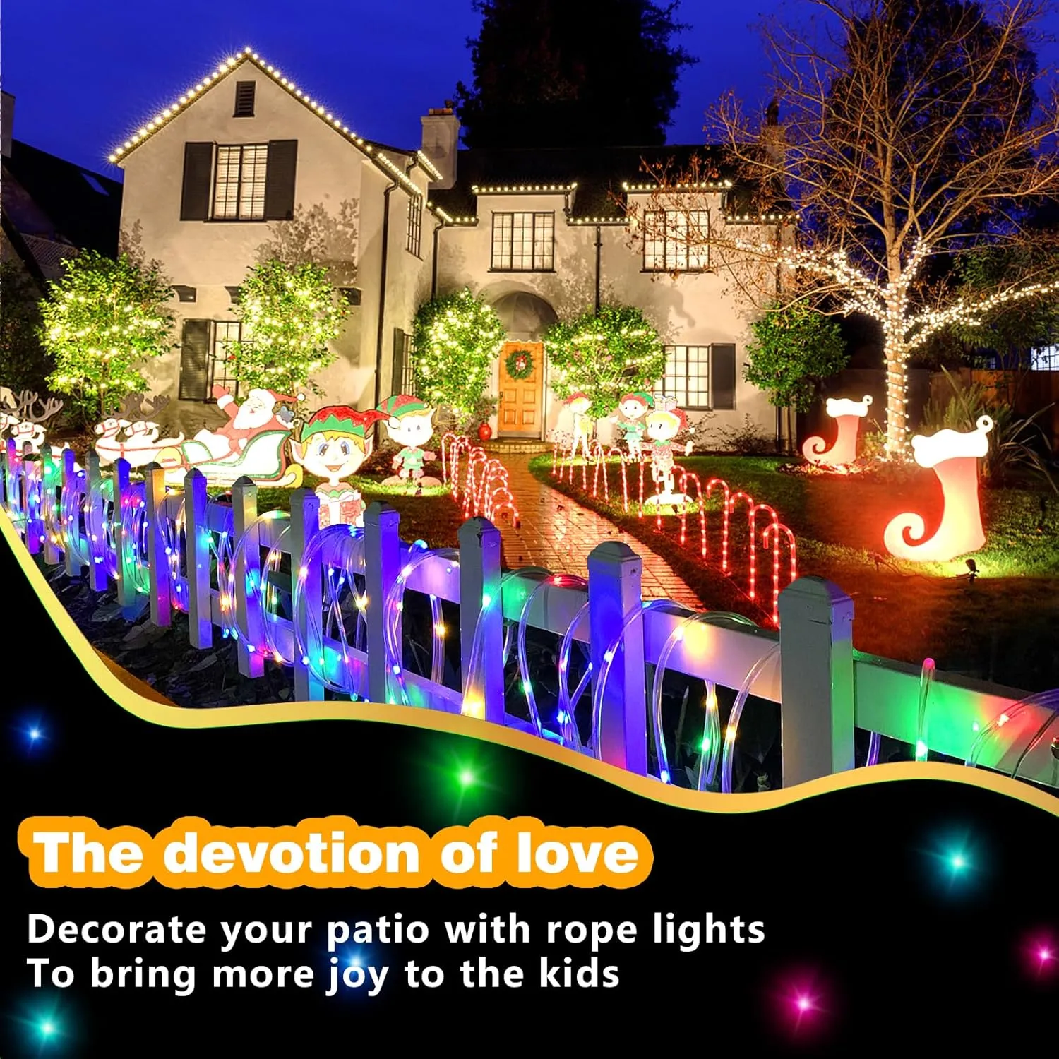 LED Rope Lights Indoor with USB Powered, 66ft 200 LED String Lights Outdoor Waterproof, Tube Lights with 16 Color Changing,Rope Lights for Outside Christmas, Garden, Party,Camping