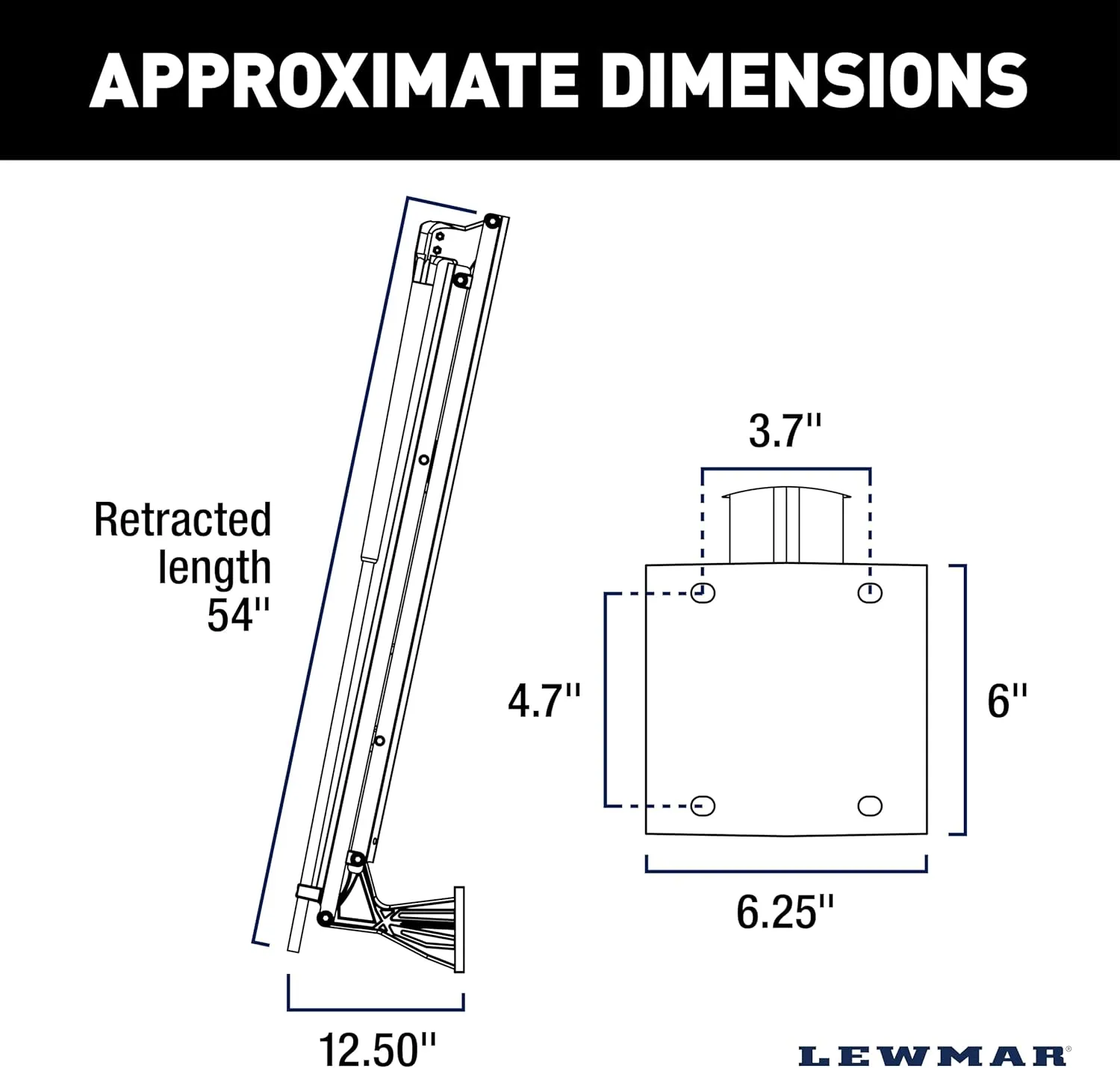 Lewmar Vector Manual Shallow Water Anchor 8 ft., Pull-Rope Deployment, Easy Installation, Gas Spring Secured Fiberglass Spike, Corrosion-Resistant Powder-Coated Aluminum, Black – 2024008743