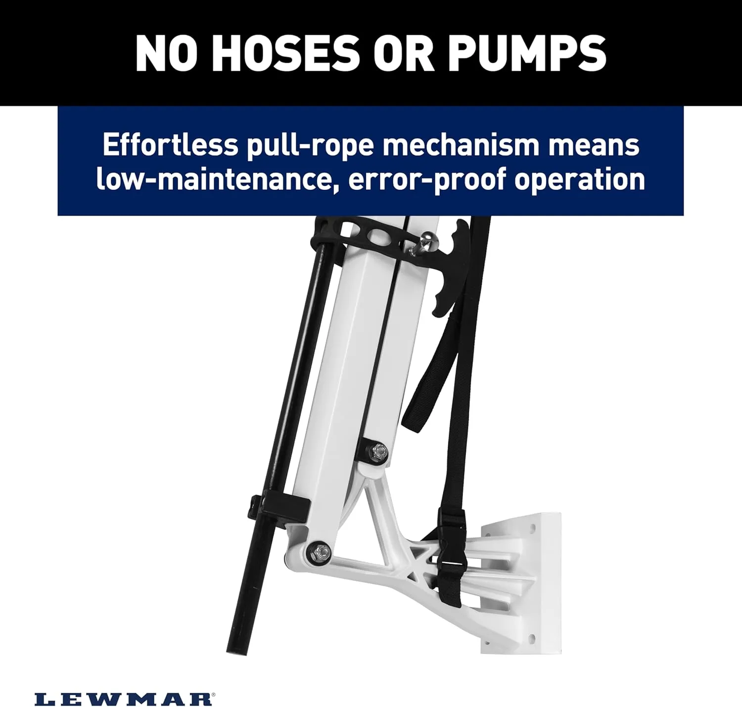 Lewmar Vector Manual Shallow Water Anchor 8 ft., Pull-Rope Deployment, Easy Installation, Gas Spring Secured Fiberglass Spike, Corrosion-Resistant Powder-Coated Aluminum, White - 2024008752