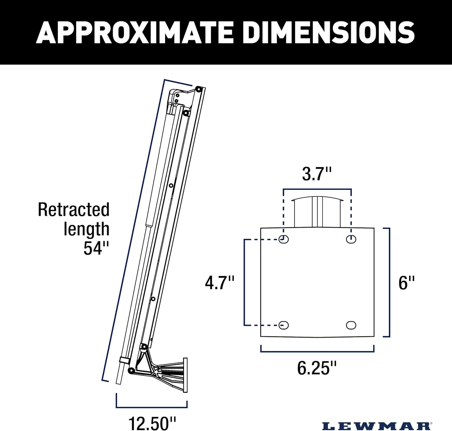 Lewmar Vector Manual Shallow Water Anchor 8 ft., Pull-Rope Deployment, Easy Installation, Gas Spring Secured Fiberglass Spike, Corrosion-Resistant Powder-Coated Aluminum, White - 2024008752