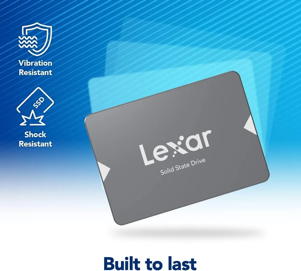 Lexar 256GB NS100 SSD 2.5 Inch SATA III Internal Solid State Drive, Up To 520MB/s Read, Gray (LNS100-256RBNA)