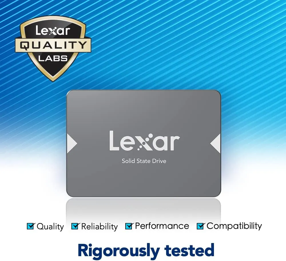 Lexar 256GB NS100 SSD 2.5 Inch SATA III Internal Solid State Drive, Up To 520MB/s Read, Gray (LNS100-256RBNA)