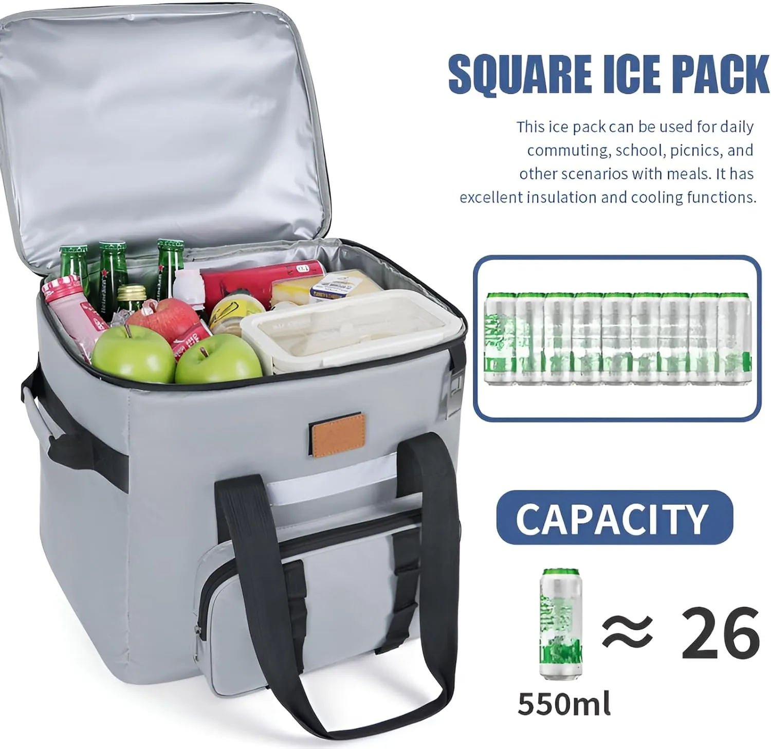 [lilaBelle]【ple Insulated Cooler Bapa】 40L HVY-Du Cam Ice Bag | 600D Ox Fabric & Lkproof | Compact Foldable Design for Road ps, Taiating & Multi-Day Adventures