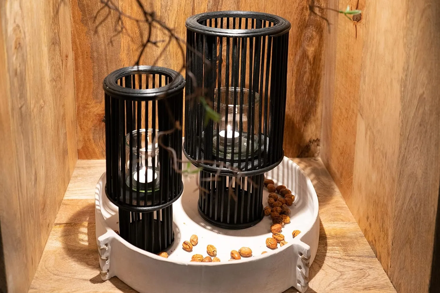 Lio L 100380 Tea Light Holder Black Willow Candle Holder Dimensions 18 x 12.5 x 38 cm
