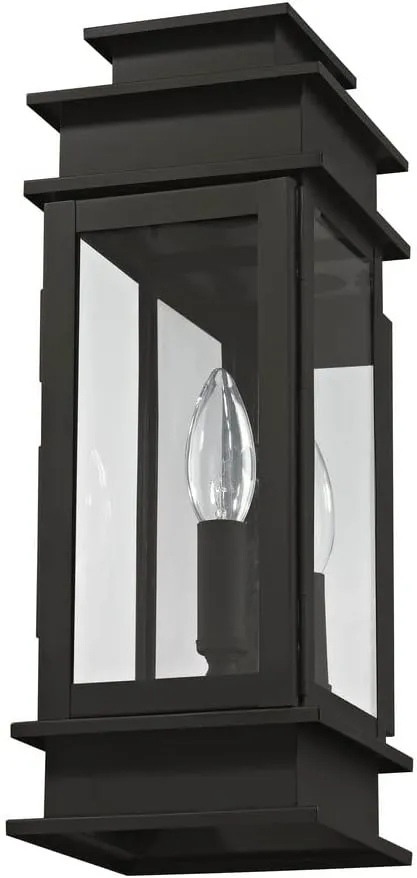 Livex Lighting 2013-01 Transitional One Light Outdoor Wall Lantern from Princeton Collection Finish, Antique Brass