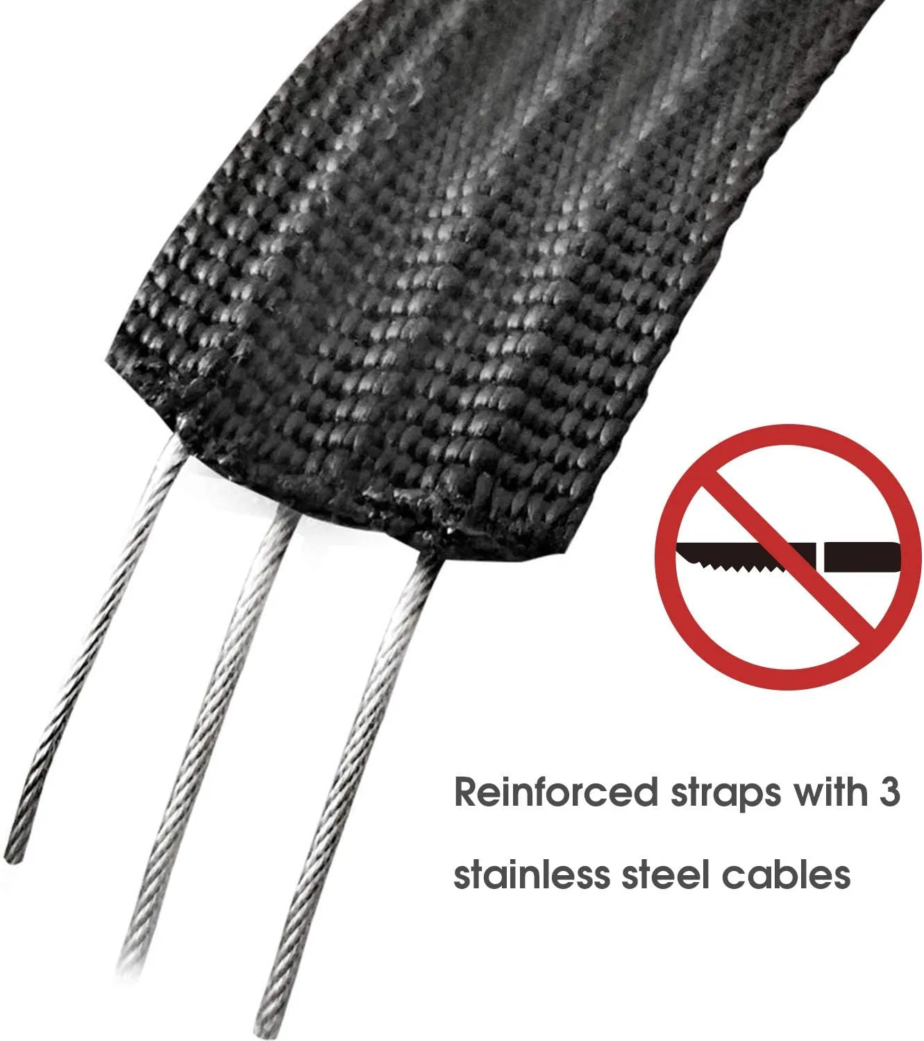 Lockable Tie Down Strap with 3 Stainless Steel Cables 'No Scratch' Silicone Buckle to Prevent Anyone from Taking Your Surfboards, Paddle Boards 10 Feet Long 2 Pack