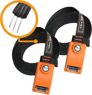 Lockable Tie Down Strap with 3 Stainless Steel Cables 'No Scratch' Silicone Buckle to Prevent Anyone from Taking Your Surfboards, Paddle Boards 10 Feet Long 2 Pack