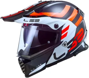 LS2 Helmets Blaze Adventure Helmet (Adventurer Gloss Black/White - X-Large)