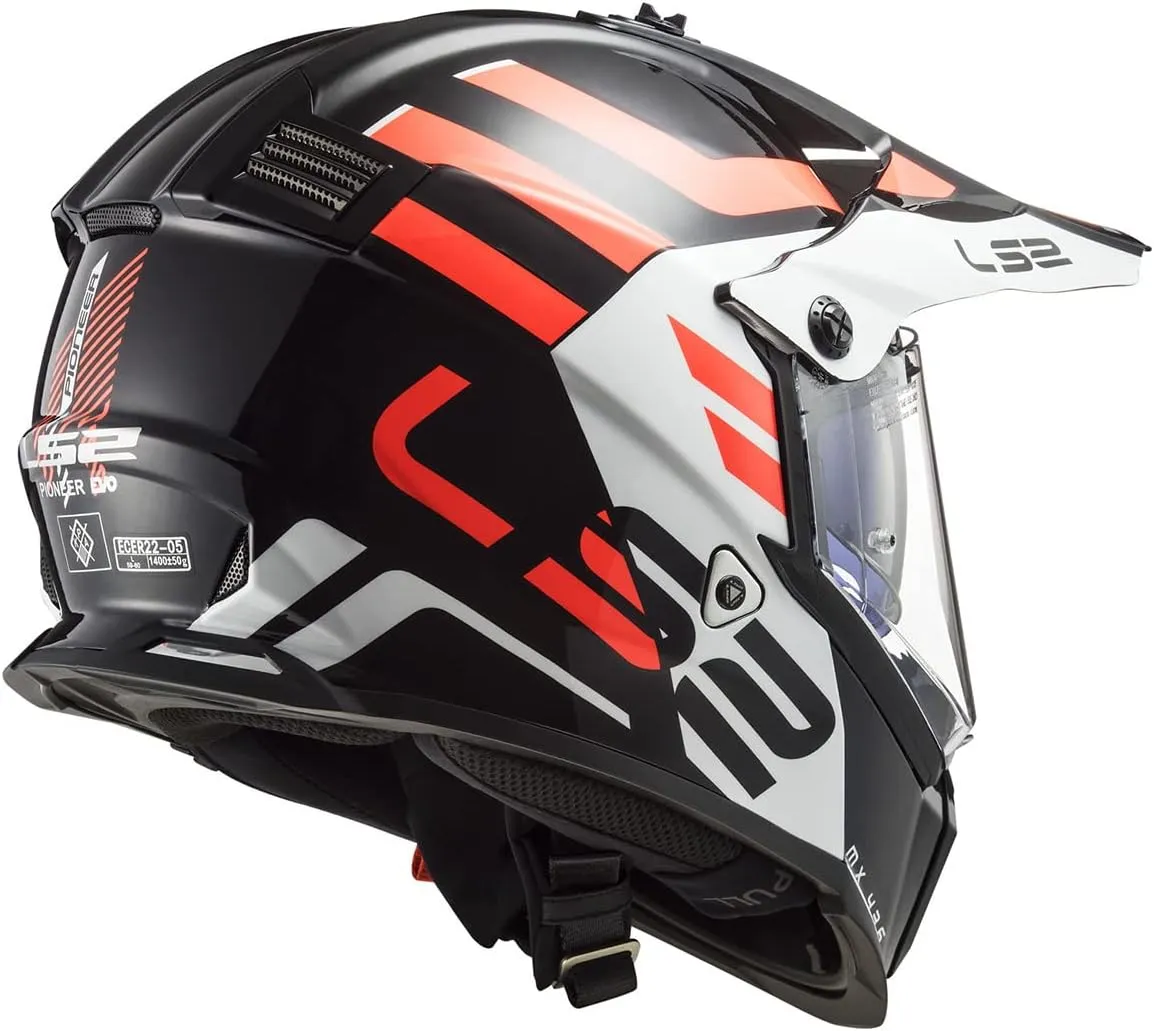 LS2 Helmets Blaze Adventure Helmet (Adventurer Gloss Black/White - X-Large)