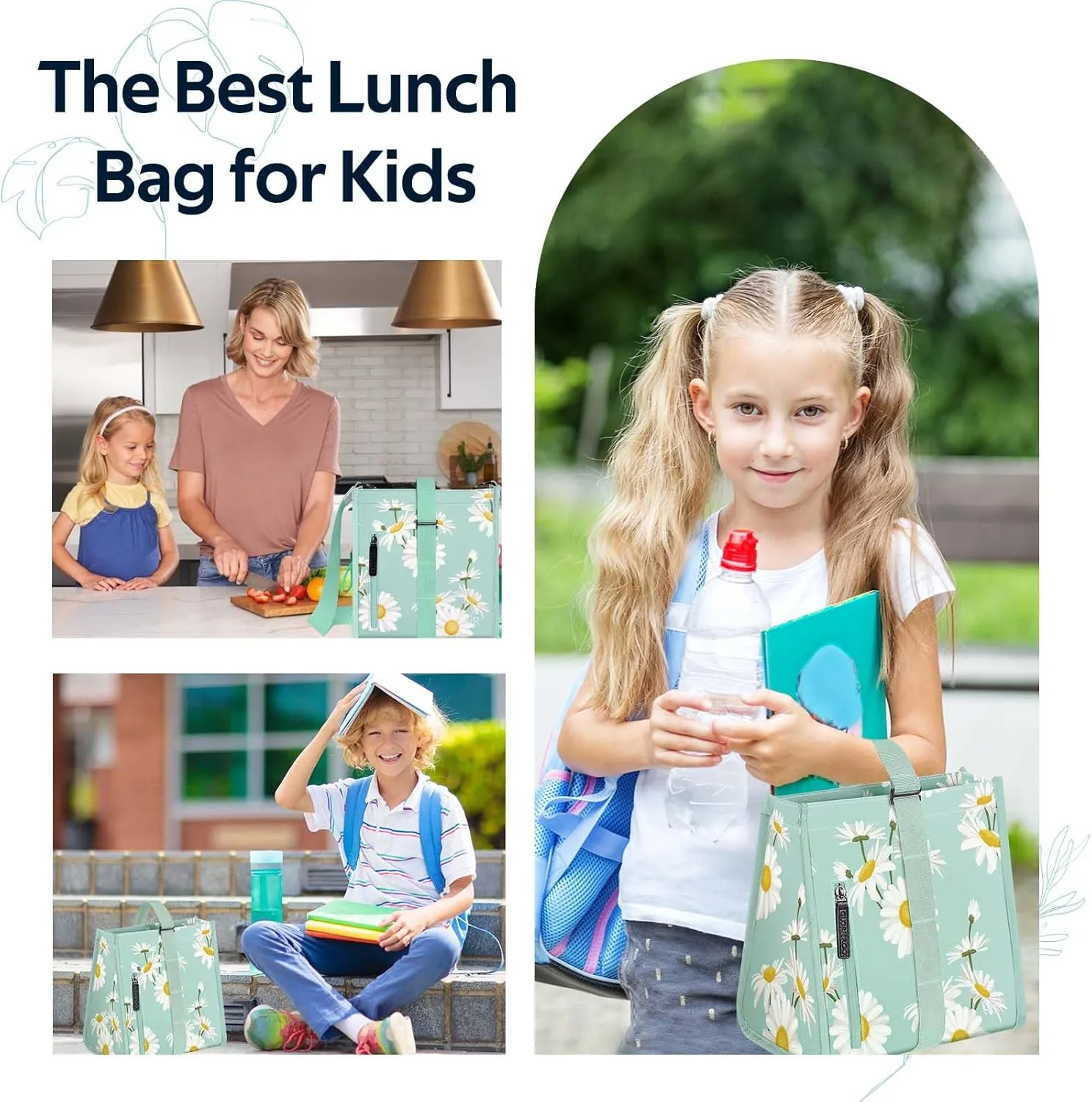 Lunch Box Bag Women - Insulated Foldable Leakproof Lightweight Reusable Cooler for Girls Kids for School Work Travel Picnic Gifts for Women