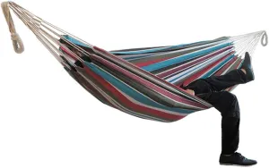 LUOOV Brazilian Double Hammock - Two Person Bed for Backyard, Porch, Outdoor and Indoor Use - Soft Woven Cotton Fabric