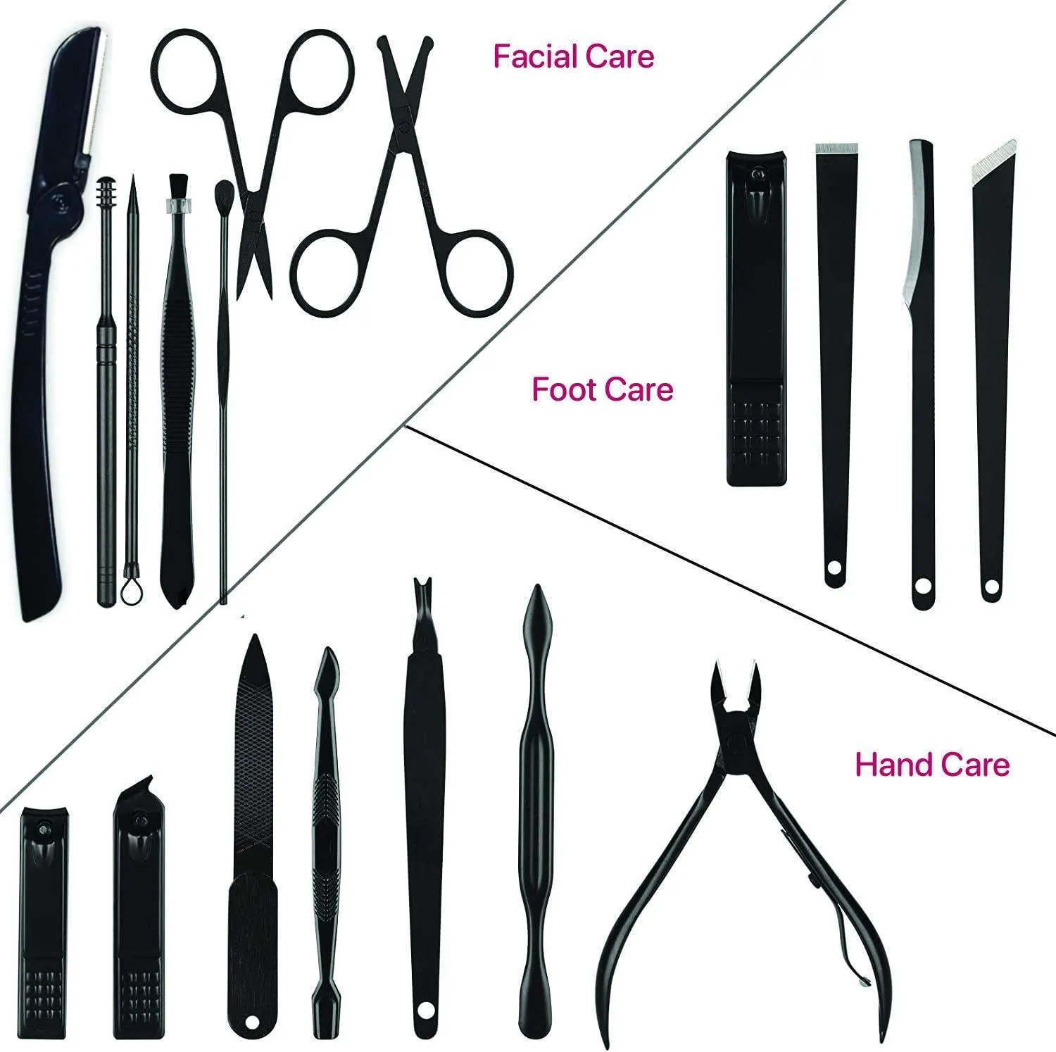 Luxerlife Manicure Set - Pedicure Tools and Nail Clippers - Professional Stainless Steel Nail Care Tools with Travel Case - 18 Pieces