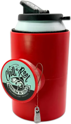 Made in USA | Fishing Can Cooler | Perfect Camping Essentials, Boat Accessories, Kayak Accessories, and Lake Floats for Adults | Great Camper Must Haves | Fun Fishing Gift | Shrinkwrap Packaging | Red