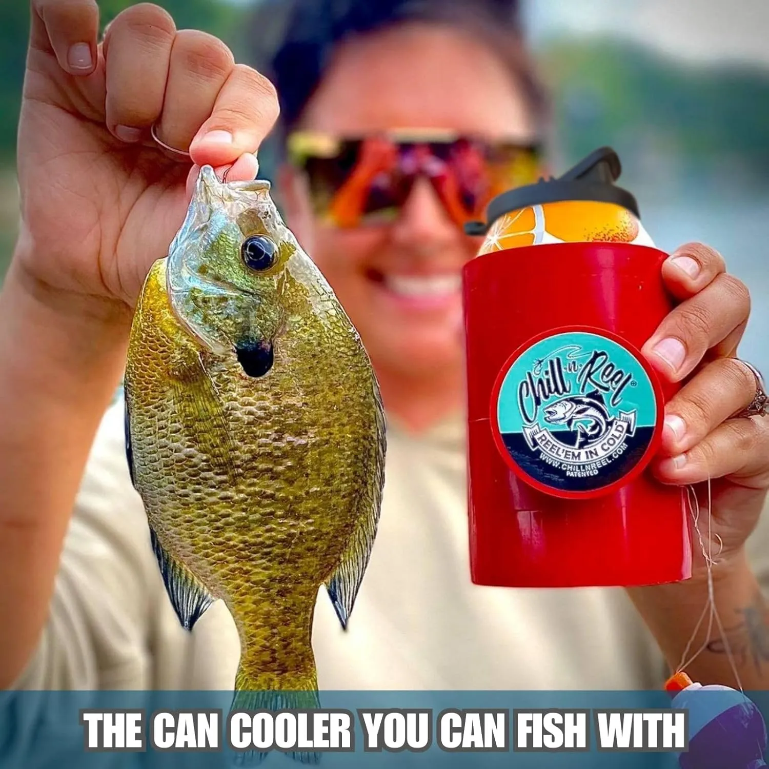 Made in USA | Fishing Can Cooler | Perfect Camping Essentials, Boat Accessories, Kayak Accessories, and Lake Floats for Adults | Great Camper Must Haves | Fun Fishing Gift | Shrinkwrap Packaging | Red