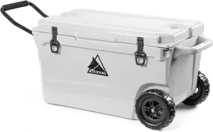 MADOG Cooler with Wheels, Leak-Proof Rolling Hard Cooler for 5-7 Days Ice Retention, LLDPE Wheeled Coolers, Ideal for Fishing, Camping, Boating and Traveling
