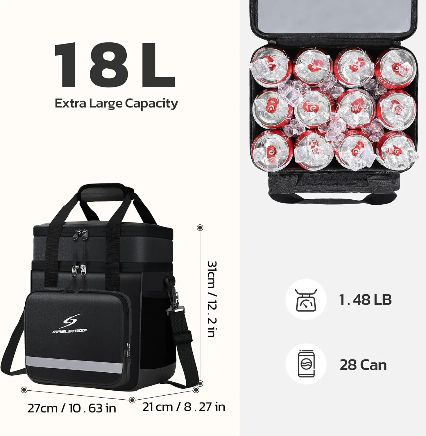 Maelstrom Lunch Box for Men,Insulated Lunch Bag Women/Men,Leakproof Lunch Cooler Bag, Lunch Tote Bag