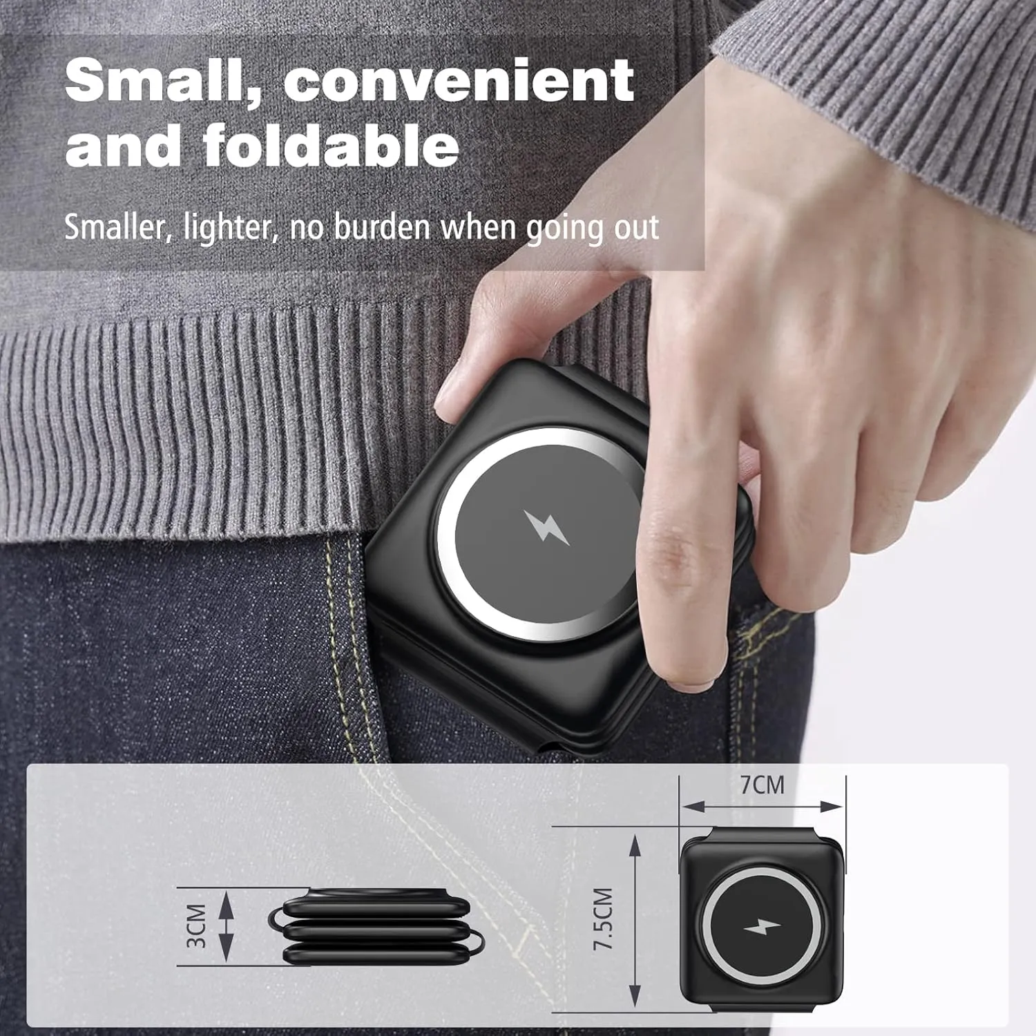 Magnetic Wireless Charger for iPhone: Fodable 3 in 1 Charging Station for Multiple Apple Devices - Travel Charging Pad Dock for Apple Watch iPhone 16 15 14 13 12 Pro Max Plus & Airpod