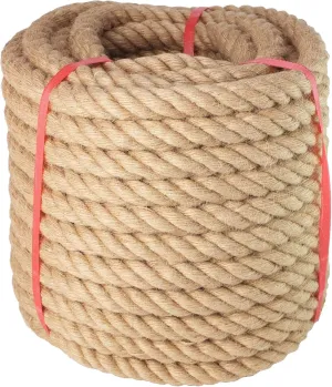Manila Rope 1 Inch x 200 Feet, Twisted Thick Rope for Landscaping, Crafts, Sporting,Marine, Projects and Tie-Downs