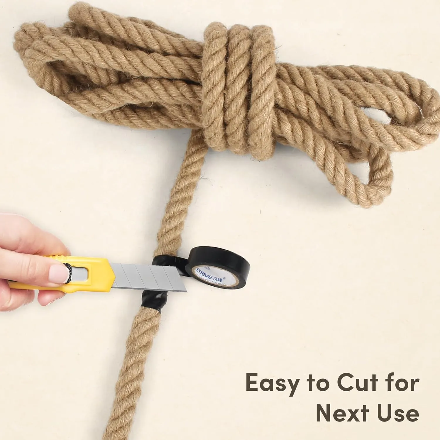 Manila Rope 1 Inch x 200 Feet, Twisted Thick Rope for Landscaping, Crafts, Sporting,Marine, Projects and Tie-Downs