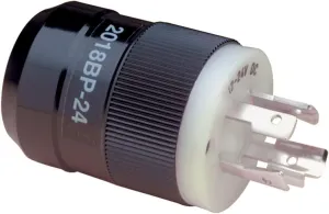 Marinco 2018BP-24 4-Wire 12/24V Trolling Motor Plug, Black