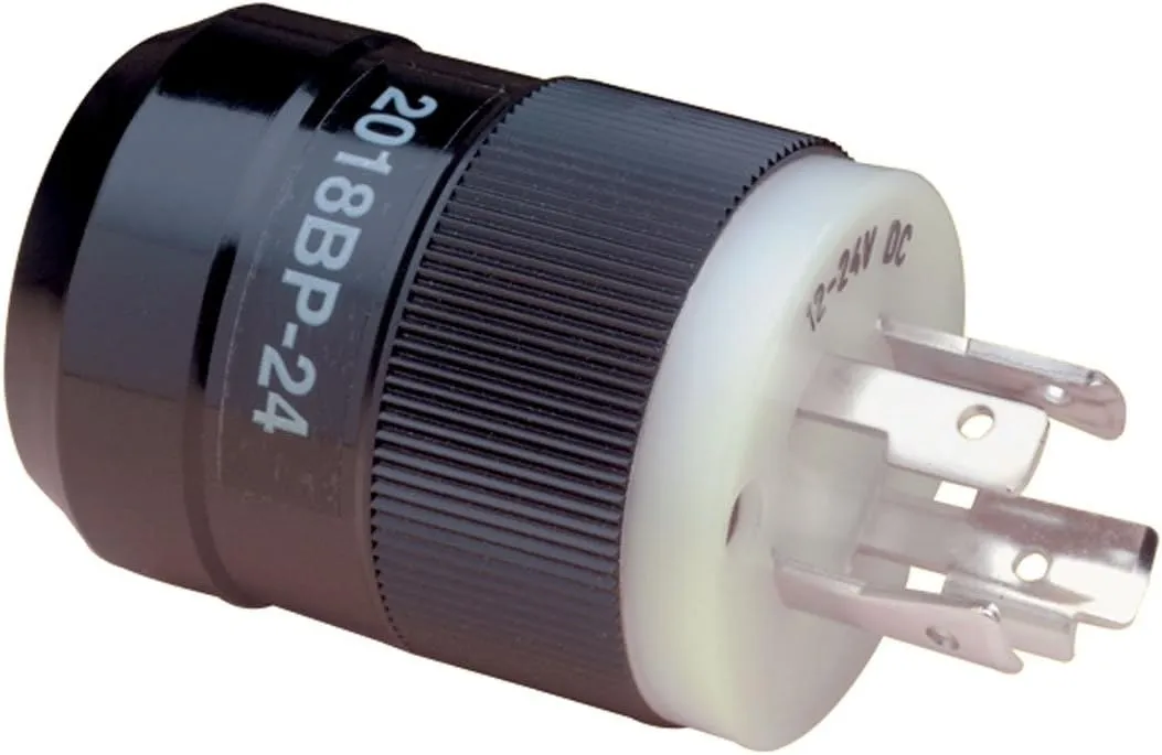 Marinco 2018BP-24 4-Wire 12/24V Trolling Motor Plug, Black
