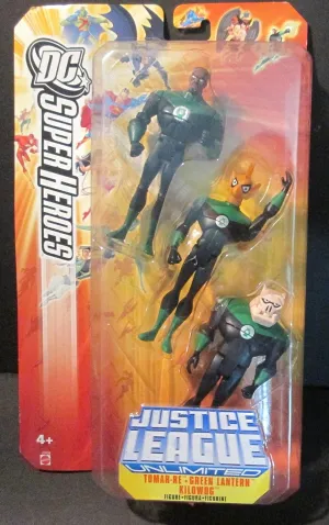 Mattel JUSTICE LEAGUE UNLIMITED DC SUPER HEROES TOMAR/GREEN LANTERN/KILLOWOG Figures