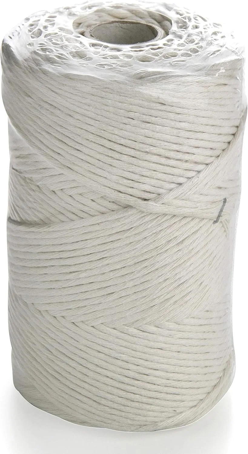 MB Cordas Macrame Cord 3mm x 876 yd Single Strand Twisted Natural Cotton Rope - 1PLY Strong Cotton String - Knitting, Crochet, Macramé, Weaving - Dream Catcher - Ivory Ecru White (2 Rolls * 438 yd)
