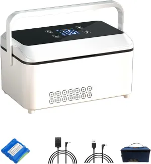 Medication Refrigerator, Insulin Cool Box, Portable Electric Portable Cooler, Intelligent Mini Fridge with Large Refrigeration Space for Medical Cooler Bag for Travel,1cell