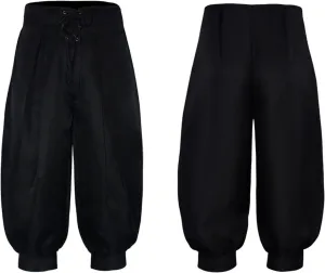 Men Medieval Lantern Pants Black Retro Viking Pirate Pants Renaissance Court Knight Trousers Halloween Clothes